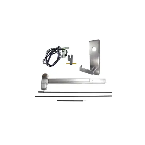 KIT - RX Request to Exit, CVR Concealed Vertical Rod Exit Device, Escutcheon x Dane Lever Nightlatch Trim 510L-NL, 36" x 96", Hex Dogging, LHR Left Hand Reverse/Reversible Handing, Grade 1, US26D/626 Satin Chrome