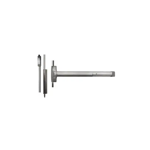 Advantex Wind Rated High Security Surface Vertical Rod (SVR) Exit Only Device, No Trim, Hex Dogging, 36", Satin Stainless Steel 630/US32D