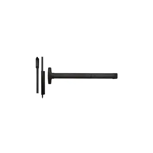 Advantex Narrow Stile Surface Vertical Rod (SVR) Exit Only Device, No Trim, Hex Dogging, 36", Black Powder Coated 693/SPBLK