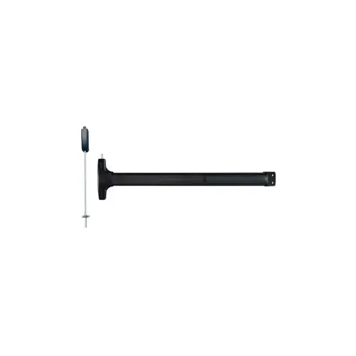 Narrow Stile Surface Vertical Rod (SVR), TRO (Top Rod Only) - Same as LBR (Less Bottom Rod), Exit Device, Value Series No Trim, Less Dogging, 48", Anodized Aluminum Black 711/DC35