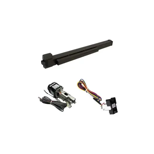 KIT - RX (Request to Exit Switch), QEL (Quiet Electric Latch Retraction), Rim Exit Device, Exit Only No Trim, 36", No Dogging, Grade 1, 695/SP313 Powder-Coated Dark Bronze