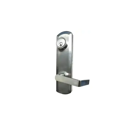 Entrance Lever Trim for TownSteel and Von Duprin Exit Devices, Reversible Handing, Sentinel Lever, Sch C Keyway Mortise Cylinder, 626/US26D Satin Chrome