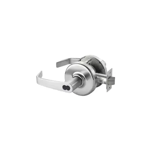 Grade 1 Entrance Newport Cylindrical Lever, Small Format IC 6/7-Pin Prep with Disposable Plastic Core, (Less SFIC Core), 2-3/4" Backset, ANSI Strike SA114, 626/US26D Satin Chrome