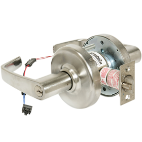 Corbin Russwin CLX33903-NZD-626C-M92-CTSD SFIC 12/24VDC KIT - Electrified Newport Cylindrical Lever, FS/FSE, Field Selectable, 12-24VDC, M92 - Request to Exit (REX), SFIC Small Format IC Less Core, 2-3/4" Backset, 626C/US26DC Satin Chrome MicroShield Coating