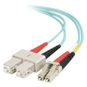 Ortronics 852-L42-003 1 Meter LC to SC (Lucent Connector to Standard Connector) Fiber Optic Duplex Jumper Cable, OM3, 10GB, 50 Micrometer Fiber, PVC, Aqua