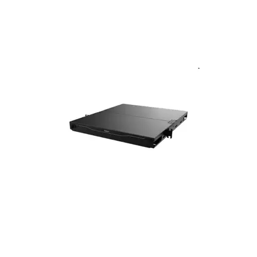 Ortronics EQ01U-CHC Q-Series 3 Panel Rackmount Fiber Enclosure, 1 Unit Rack Space, Standard Density, Black, Accepts Cassettes, Panels, Splice Cassettes