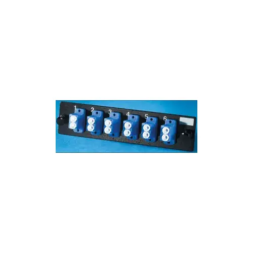 Ortronics OFP-LCD12AC Q-Series Pre Loaded 12 Fibers, LC-Duplex (Lucent Connector) Single-Mode Adapter Panel, Ceramic Alignment Sleeves, Aqua