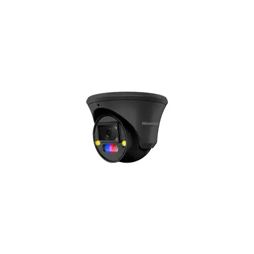 Homaxi Inc. IPC6TF4R4-AD-TPMSCR (B) 4MP Active Deterrence Fixed Turret Network Camera, IP67, H265+, 30M IR Range, 2.8mm Lens, Black