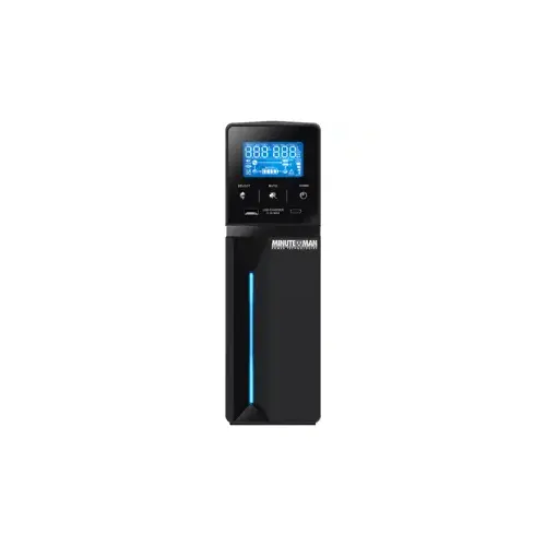 Minuteman Power Technologies ETR1500LGU Entrust-LG Line-Interactive Mini Tower Uninterruptible Power Supply, 1440 VA, 900W Load Capacity, Surge Protection, LCD Display, 8 Outlets, Black