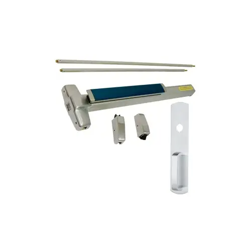 KIT - Fire-Rated (No Dogging), SVR (Surface Vertical Rod) Grooved Exit Device, 990 Nightlatch Trim, 48" x 84", Grade 1, 628/US28 Satin Aluminum