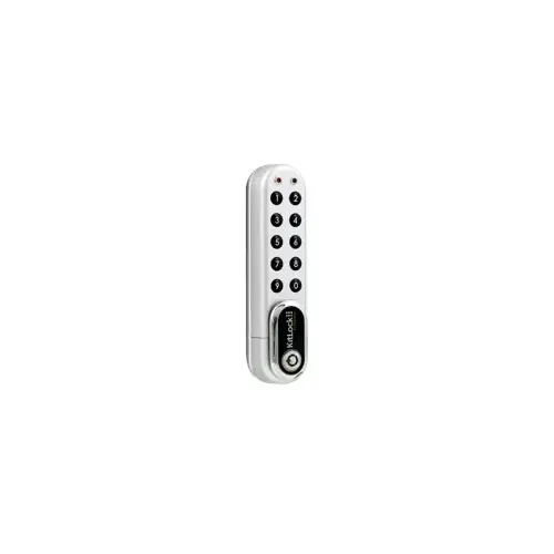Codelock KL1000 G3 SC Electronic Cam Cabinet Lock, Vertical Mount, Generation 3, with Key Override, 20 Users, Front Battery Change, 3/8" to 1-1/8" Spindle Length, 628/SG Silver Grey Finish