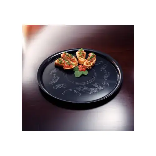 DELI MATE EMI-260B Catering Tray 16 Round Deli Mate Tray Black