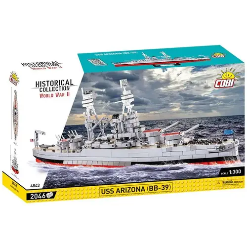 Cobi COBI-4843 Block Set World War II USS Arizona Battleship Multicolored 2046 pc Multicolored