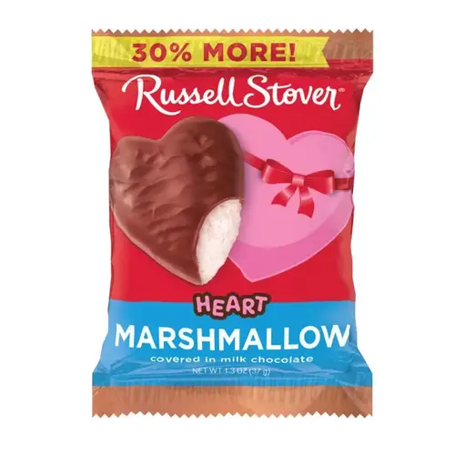 Russell Stover 10000482-XCP18 Marshmallow Heart Milk Chocolate 1.3 oz - pack of 18