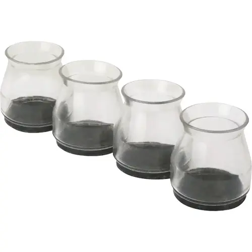 Super Sliders 4451824SL 1 In. Round Felt Silicone Furniture Leg Tips Clear - pack of 8