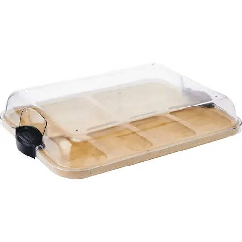 Farberware 5311485 11 In. x 14 In. Build a Board Dual-Sided Bamboo Cutting Board with 6 Compartments and Locking Lid