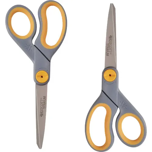 Westcott 13901-035 8 In. Straight Titanium Bonded Scissors (2-Pack)