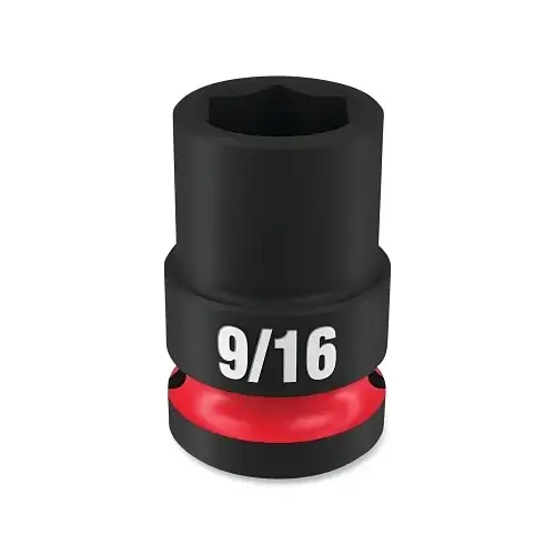 SHOCKWAVE Impact Duty Series Shallow Impact Socket, 9/16 in Socket, 1/2 in Drive, Square Drive Black Phosphate