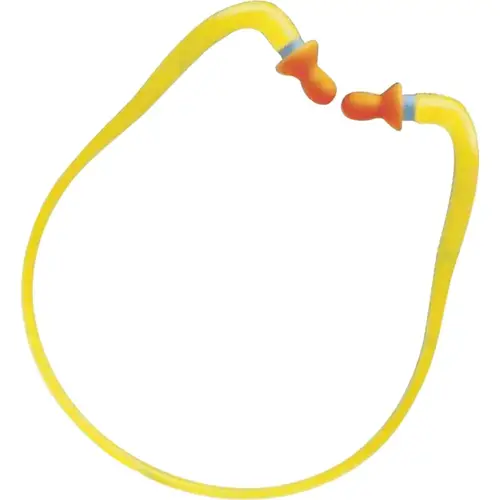 QB1HYG Banded Earplugs, Polyurethane, Orange/Red, Banded - pack of 10