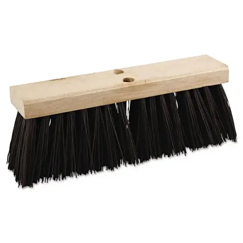 BOARDWALK PAPER 73160 Street Broom Head, 16 in Wide, Polypropylene Bristles Black
