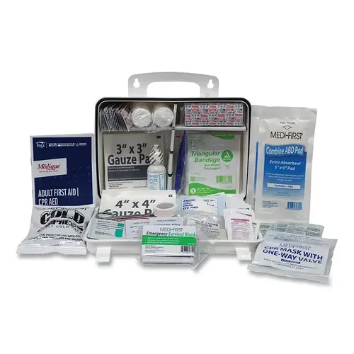 MEDI-FIRST 740ANSI First Aid Kit, 25 Person ANSI-A Kit, Metal