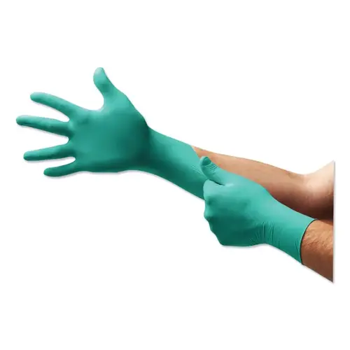 TouchNTuff 92-600-8.5-9 92-600 Nitrile Powder-Free Disposable Gloves, Smooth, 4.9 mil Palm/5.5 mil Fingers, Large, Green