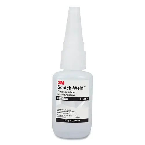 Scotch-Weld 051115-25222 Scotch-Weld  Plastic & Rubber Instant Adhesive, PR1500, 0.7 oz, Bottle, Clear - pack of 10