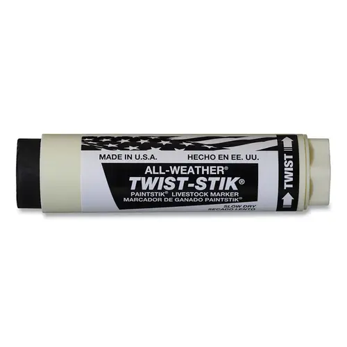 ALL-WEATHER 61086 Twist-Stik  Livestock Marker, 1-1/4 in dia, 4-3/4 in L, Black - pack of 72