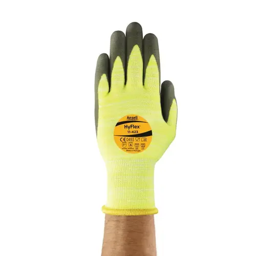 HYFLEX 11-423-11 11-423 Heat Resistant Gloves with High Visibility, Size 11, Yellow/Black Pair