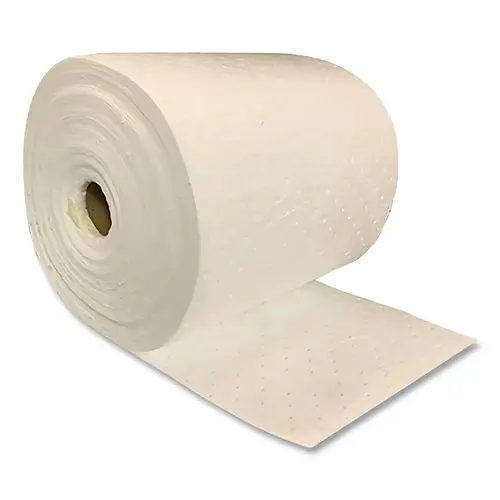 ESSENTIALS O3PH150-2 Oil Only Sorbent Pads, Roll, 150 in L x 30 in W, Heavy, White, 2 count - pack of 2