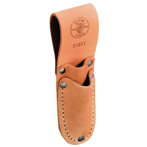 Klein Tools 5187T Scissors and Cable-Splicer's Knife Holders, Black, Leather, Belt Slot