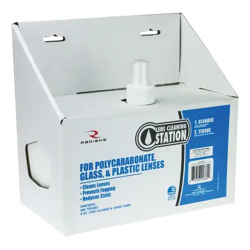 Radians LCS080600 Lens Cleaning Station, 8 oz Spray Pump Lens Cleaner/600 Tissues