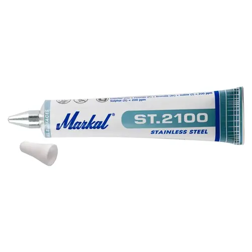 NISSEN BY MARKAL 97160 ST 2100 Tube Marker, White, 1/8 in Tip, Metal Ball Tip - pack of 48