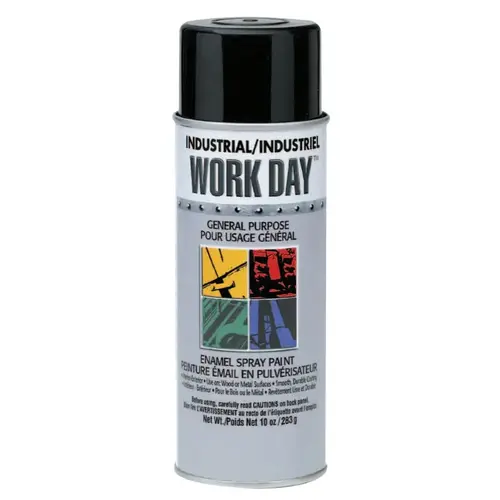 Krylon Industrial A04412007 Industrial Work Day  Enamel Paint, 10 oz Aerosol Can, Flat Black