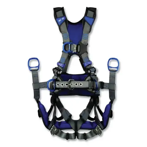 DBI-SALA 1403211 ExoFit  X300 X-Style Tower Climbing Safety Harness, Back/Hi/Front D-Rings, Med/Lg, Auto-Locking Quick-Connect/QC/Rev