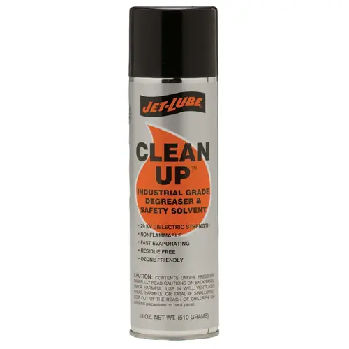 JET-LUBE 61542 CLEAN-UP  Industrial Degreaser and Safety Solvent, 18 oz, Aerosol Can, Ether Scent Clear - pack of 12