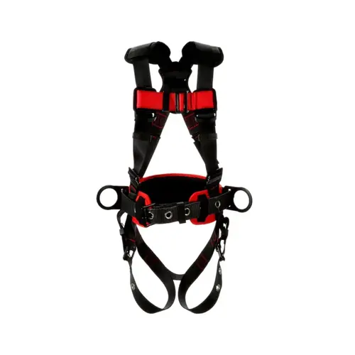 DBI-SALA 1161308 Protecta  Construction Style Positioning Harness, Standard, D-Rings, Leg Buckles, Small, Pass-Through Chest Connection Black