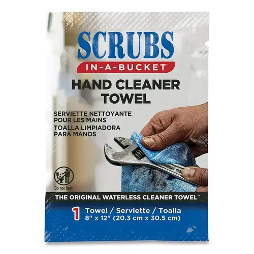 SCRUBS 42201 Hand Cleaner Towels, Single Packet, Citrus - pack of 100