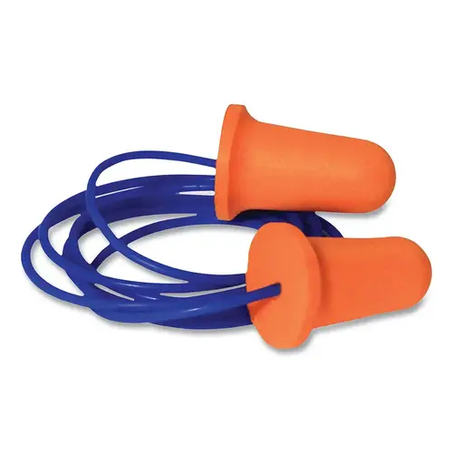 Radians FP81 Deviator  33 Disposable Foam Earplug, Polyurethane Foam, Orange, Corded - pack of 100
