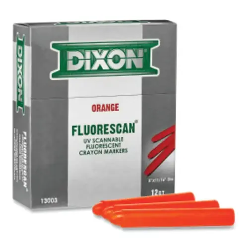 DIXON TICONDEROGA 13003 Fluorescent Crayon, 5 in dia, 11/16 in L, Fluorescent Orange