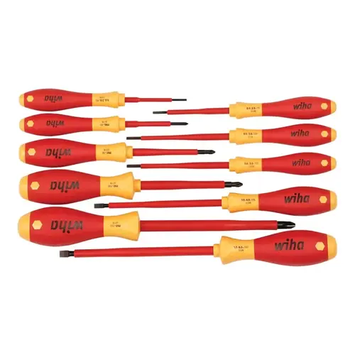SoftFinish  Insulated Screwdriver Set, Metric, Includes 4-Phillips /6-Slotted, 10-Pc