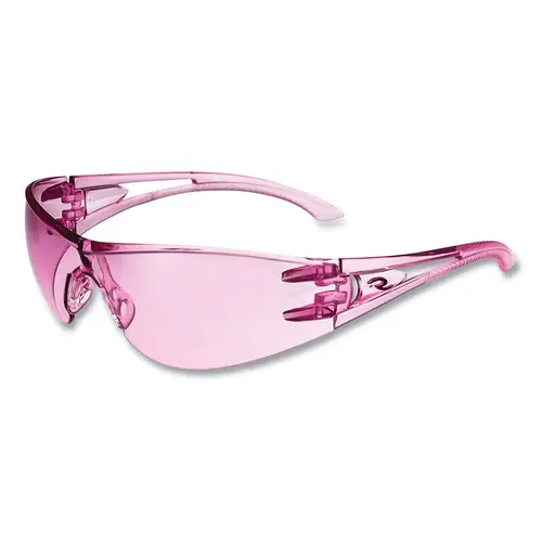Radians OP6767ID Optima  Safety Eyewear, Pink Lens, Polycarbonate, Uncoated, Pink Frame - pack of 12