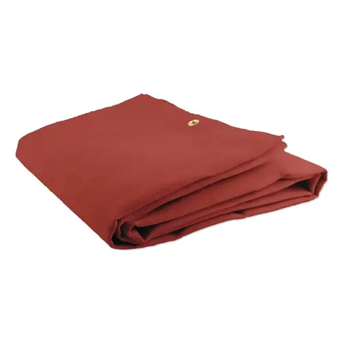 Wilson Industries 37592 Silicone Coated Fiberglass Medium-Duty Welding Blanket, 10 ft W x 10 ft L, 32 oz, with Grommets, Red