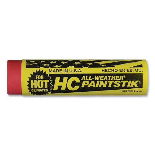 ALL-WEATHER 61222 HC Paintstik Livestock Marker, 1 in dia, 4 in L, Red - pack of 12