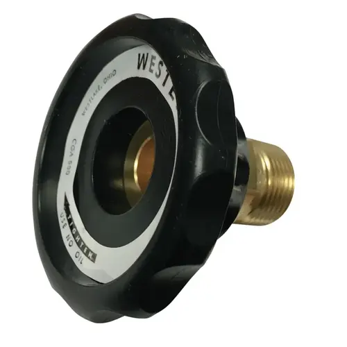 WESTERN ENTERPRISES 692P Regulator Inlet Nut, Argon/Helium/Nitrogen, Plastic, CGA-580 Black