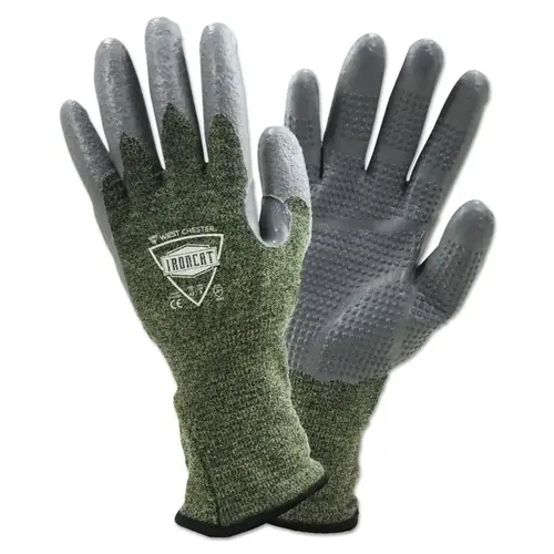 IRONCAT 6100/L 6100 Coated Welding Gloves, FR Silicone, Large, Gray/Green
