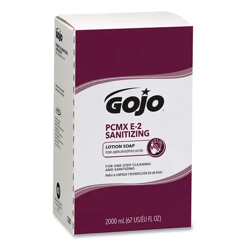 GOJO 7281-04 PCMX E2 Sanitizing Lotion Soap Refill, 2000 mL, Film Bag with Dispensing Valve, for PRO  TDX  Dispenser Clear - pack of 4
