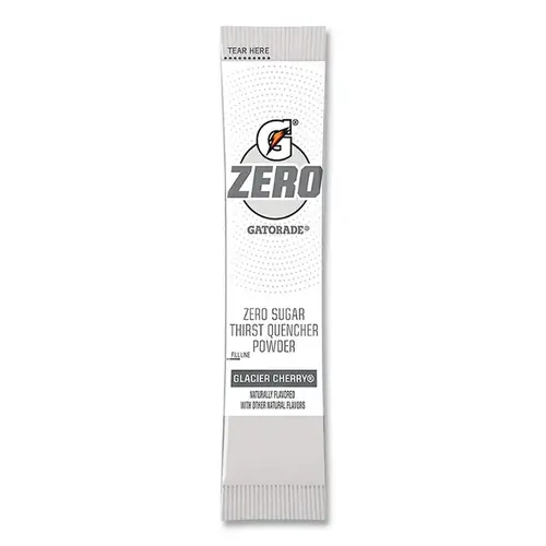 GATORADE ZERO 04458 G Zero Powder Stick, 0.10 oz Volume, 16.9 oz Yield, Glacier Cherry - pack of 120