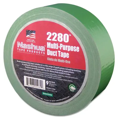 Nashua 1087204 2280 General Purpose Duct Tapes, Green, 55m x 48mm x 9 mil - pack of 24