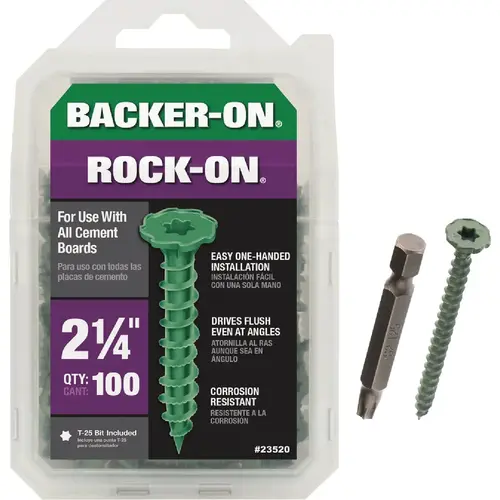 Backer-On Rock-On 23520 #9 x 2-1/4 In. Star Drive Cement Board Screws (100 Ct.)